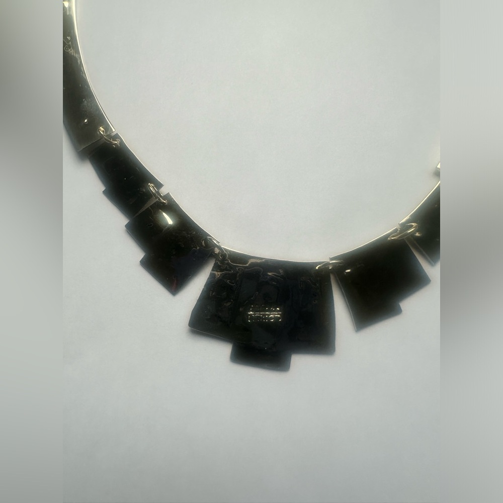 Vintage Abalone Taxco Mexican Alpaca Necklace (N140) - Picture 10 of 12